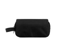 JUSHZ Trousse Scolaire Fille Trousse Compartiments Scolaire Garcon Double Compartiment Collège Plumier Noire Grande Capacité Multicouche pour Les étudiants Fermeture éclair (Black,20x6x10cm)