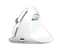 JUSHZ Wireless Mouse Computer Mouse for Laptop Gaming Ergonomic Mice Pointing Device Vertical USB Bluetooth 4.0 Mode Double Rechargeable Photoélectrique 2.4G Ergonomie (103x89x69mm,White)