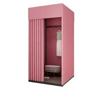 JUSKAQZYI Cabine d'essayage Mobile Cabine d'essayage Mobile, Cabine d'essayage Pliable et Portable avec Rideau d'ombrage, Bases Stables for vestiaires Cabine d'essayage(Roze,80x80x200cm)