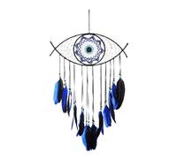 JUSKAQZYI Carillons à Vent Attrape-rêves en Plumes for Mauvais œil, décoration Murale for Chambre à Coucher, Jardin, Cadeau Porte-Bonheur carillons(Svart)