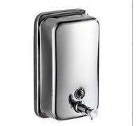 JUSKAQZYI Dispenser de Savon Liquide Distributeur de Savon Commercial Mural en Acier Inoxydable, Pompe Manuelle Compatible with Liquide, Anti-Fuite Salle de Bain Doseur de Savon Liquide(Medium)