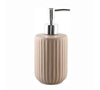 JUSKAQZYI Dispenser de Savon Liquide Distributeur de Savon for Salle de Bain et Cuisine, en céramique de Style Ferme Moderne à Rayures, Pompe en Acier Inoxydable Doseur de Savon Liquide(Maroon)