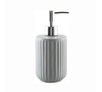 JUSKAQZYI Dispenser de Savon Liquide Distributeur de Savon for Salle de Bain et Cuisine, en céramique de Style Ferme Moderne à Rayures, Pompe en Acier Inoxydable Doseur de Savon Liquide(Grey)