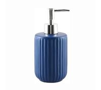 JUSKAQZYI Dispenser de Savon Liquide Distributeur de Savon for Salle de Bain et Cuisine, en céramique de Style Ferme Moderne à Rayures, Pompe en Acier Inoxydable Doseur de Savon Liquide(Blauw)