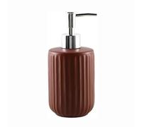 JUSKAQZYI Dispenser de Savon Liquide Distributeur de Savon for Salle de Bain et Cuisine, en céramique de Style Ferme Moderne à Rayures, Pompe en Acier Inoxydable Doseur de Savon Liquide(Rot)