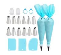 JUSKAQZYI Douille Patisserie Ensemble de 21 Douilles for gâteaux, Poches à Douille, Outils de décoration de gâteaux, Poche à Douille en Silicone réutilisable Fleur