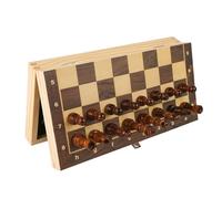 JUSKAQZYI échecs jeu Jeu d'échecs magnétique pliable en bois avec 2 reines supplémentaires, plateau de jeu et intérieur de rangement for adultes, enfants et débutants. magnétique(29 * 29cm)