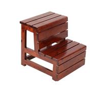 JUSKAQZYI echelle Tabouret d'escalier à Deux étages, Chaise échelle en Bois épais, adapté à la Salle de Bain, au Bureau, à la Chambre à Coucher, à la Cuisine échelle Pliante(Cypress Chestnut)