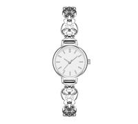 JUSKAQZYI étanche Montre Montre-Bracelet rétro à nœud français, étanche, analogique, décontractée, idéale comme Cadeau Compatible with Une Petite Amie ou Une épouse. Cadeau Montre(Silver White)