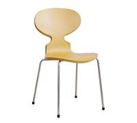 JUSKAQZYI Interieur Lot de 2 chaises en Plastique Simples et Modernes avec Dossier en Forme de Fourmi, for Salle à Manger, Bar, café, Loisirs, avec Cadre en métal Bois(Geel)