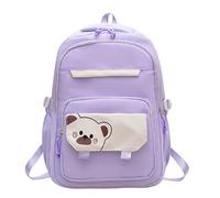 JUSKAQZYI sac a dos Sac à dos imperméable et léger avec motif de chien, grande capacité, idéal for l'école primaire, le collège, le lycée ou les voyages. scolaire(Lila)