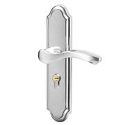 JUSKAQZYI serrure de porte Ensemble de poignées de porte silencieuses, plaque longue, puissance de retrait des impasses, avec t cylindre de serrure, en acier inoxydable 304 poignee