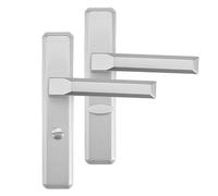 JUSKAQZYI serrure de porte Entry Door Handle With Lock Secure Lever Exterior For Front Entrance And Bedrooms Kitchen Single Tongue Door Locks poignee(Silver,35mm)