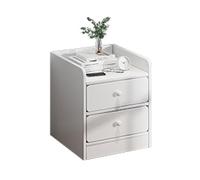 JUSKAQZYI Table de Chevet Blanche, Petite Armoire de Rangement, Moderne et Simple, idéale for Une Chambre, Un Salon, Un Balcon ou Une Salle d'étude.(Two Drawers A 30cm)