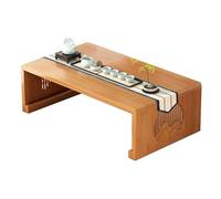 JUSKAQZYI Table de Salon Bamboo Foldable Coffee Table for Sitting Carved Floor-Standing Dining Table Suitable for Bay Window Tatami Tea Room Ronde(Legno,80cm)