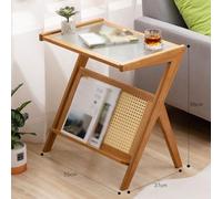 JUSKAQZYI Table de Salon Table Basse en Verre Changhong, Table d'appoint Minimaliste, idéale for Un Bureau, Un Salon, Une Chambre à Coucher ou Un Bureau, Trois Couleurs au Choix Ronde(Original,55CM)