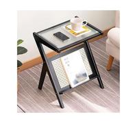 JUSKAQZYI Table de Salon Table Basse en Verre Changhong, Table d'appoint Minimaliste, idéale for Un Bureau, Un Salon, Une Chambre à Coucher ou Un Bureau, Trois Couleurs au Choix Ronde(Svart,55CM)