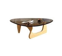 JUSKAQZYI Table de Salon Table Basse irrégulière en Bois Massif Transparent, Petit Bureau d'appoint Triangulaire à trépied, idéale for la Chambre, Le Salon ou Le Bureau Ronde(Grey,Wood Color)