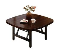 JUSKAQZYI Table de Salon Table Basse Pliante carrée, Table de Sol Moderne, Table de Baie vitrée, Convient for Chambre à Coucher, Salon, Bureau, Aucun Assemblage requis Ronde(Dark Brown,60cm)
