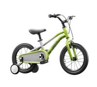 JUSKAQZYI trottinettes Vélo for enfants de 2 à 8 ans, vélo de 12 à 18 pouces avec roues d'entraînement, frein à main et panier, vélo for petite fille vélos enfants(Groen,16in)