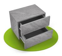 Juskys Armoire Murale Table de Chevet Suspendue en Bois 40 x 29 x 30 cm lPH - 2 tiroirs - Montage Mural - Table de Chevet Robuste - Armoire de Chevet Grise