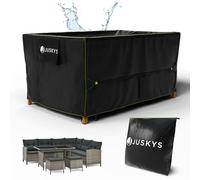 Juskys bâche de protection 160x100x75 cm - Housse Meubles Jardin - UV, Imperméable 1500mm, Aération, Facile à Nettoyer, Sangles & Velcro