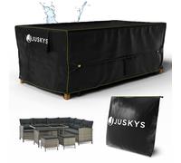 Juskys bâche de protection 210x110x75 cm - Housse Meubles Jardin - UV, Imperméable 1500mm, Aération, Facile à Nettoyer, Sangles & Velcro