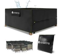 Juskys bâche de protection 250x250x90 cm - Housse Meubles Jardin - UV, Imperméable 1500mm, Aération, Facile à Nettoyer, Sangles & Velcro