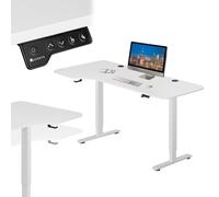 Juskys Bureau à Hauteur réglable de 160 x 75 cm - Bureau Assis/Debout à réglage électrique continu, Fonction mémoire - Blanc