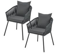 Lot de 2 chaises Rope Gris foncé
