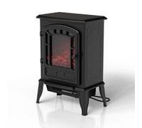 Cheminée électrique 2000W avec effet de flammes Noir