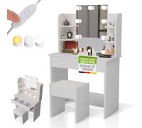 Coiffeuse Zoey & tabouret Melly Blanc