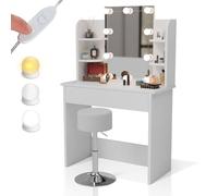 Coiffeuse Zoey & tabouret Tonia Blanc