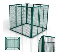 Juskys composteur en métal 450 L, Acier galvanisé et thermolaqué, résistant aux intempéries, aération par Cadre grillagé, compostage Rapide - Vert foncé