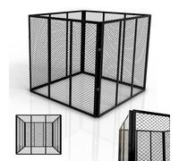 Juskys composteur en métal 450 L, Acier galvanisé et thermolaqué, résistant aux intempéries, aération par Cadre grillagé, compostage Rapide - Noir