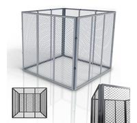 Juskys composteur en métal 800 L, Acier galvanisé et thermolaqué, résistant aux intempéries, aération par Cadre grillagé, compostage Rapide - argenté