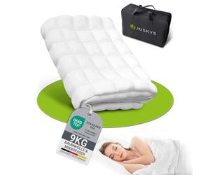 Juskys Couverture lestée 135x200 - Thérapeutique & Anti-Stress - Coton, Microfibre & Perles de Verre - pour Sommeil réparateur - 9 kg