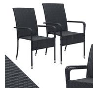 Chaises de jardin en poly rotin Yoro Noir