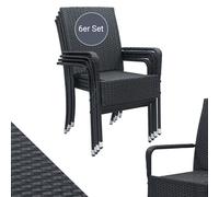 Chaises de jardin en poly rotin Yoro Noir