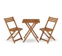 Juskys Ensemble de Meubles de Balcon Bala - Ensemble de sièges 3 pièces en Bois pour 2 Personnes, Pliables, Peu encombrants - Meubles de Jardin, Table, chaises, Ensemble de Balcon, Chaise Pliante