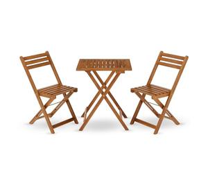 Juskys Ensemble de Meubles de Balcon Bala - Ensemble de sièges 3 pièces en Bois pour 2 Personnes, Pliables, Peu encombrants - Meubles de Jardin, Table, chaises, Ensemble de Balcon, Chaise Pliante