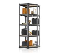 Juskys Étagère d'angle de Stockage Corner Basic 180x70x40-70 cm (HxlxP) | 875 kg | 5 Planches| Métal galvanisé | pour Charges Lourdes étagère emboîtable étagère de Cave (Gris)