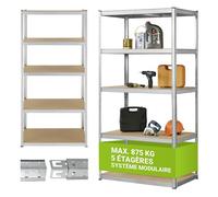Juskys étagère de rangement 200x100x60 cm - 5 niveaux - 875 kg - rayonnage métal galvanisé