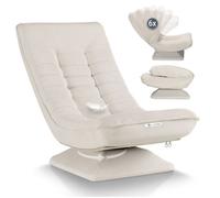 Juskys Fauteuil Relax Korsika Pivotant 360° - Design Ergonomique, Pliable, Confort 5 Couches - Beige