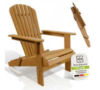 Juskys® Korfu transat Bois Massif Pliable Balcon terrasse résistant intempéries Design Compact 1 pièce