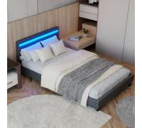 Lit rembourré Paris Gris foncé 120 x 200 cm