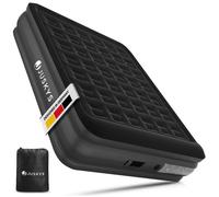 Juskys Matelas Gonflable Sapri L en Noir - Lit Gonflable 2 Personnes Auto-gonflant - Matelas Gonflable pour invité ou Camping - Pompe intégrée