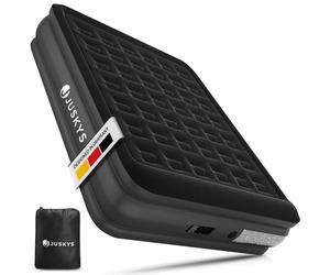 Juskys Matelas Gonflable Sapri L en Noir - Lit Gonflable 2 Personnes Auto-gonflant - Matelas Gonflable pour invité ou Camping - Pompe intégrée