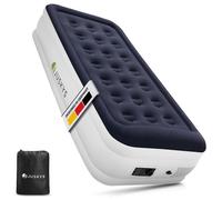 Juskys Matelas Gonflable Sapri M 1 Place Bleu & Blanc - Auto-Gonflant avec Pompe Intégrée - Camping & Invités