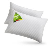 Juskys Oreillers 40×60 - Lot de 2 oreillers avec garnissage en Mousse à mémoire de Forme - matière Respirante - Housse Lavable - oreillers Blancs